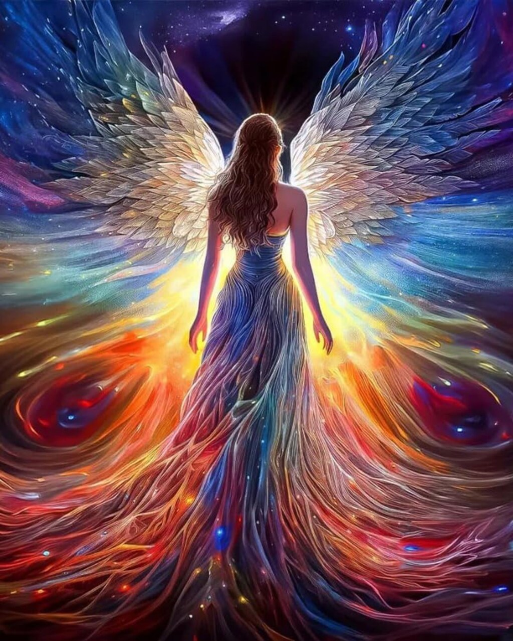 Angel Fairy Paint by Numbers Kit – Adult Canvas DIY, 16"x20" Wall Decor